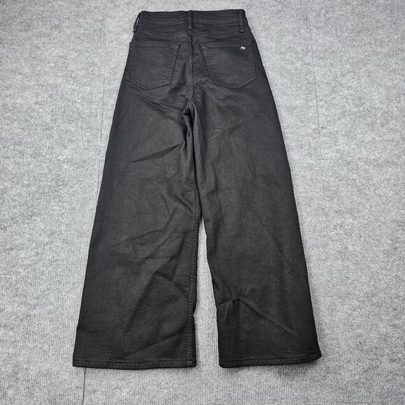Rag & Bone Jeans Womens 24 Sofie Black High Rise Wide Leg Featherweight Classic - Picture 2 of 8